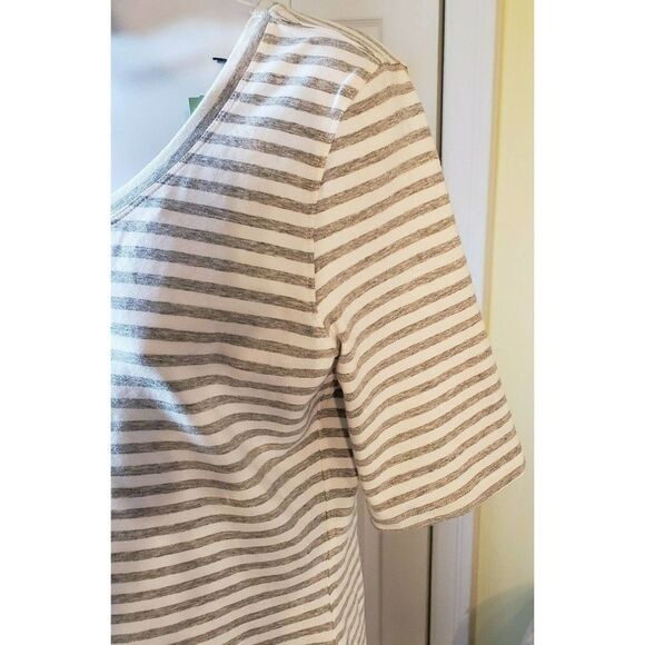 Mix 41 Hawthorne Gray White Striped Shirt Top - Picture 3 of 11